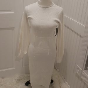 Eva Mendes white sweater dress. Size Small. NWT